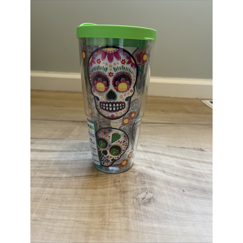Tervis NWT 24oz Tumbler Sugar Skull Day Of The‎ Dead w/Lid Mexican,Halloween